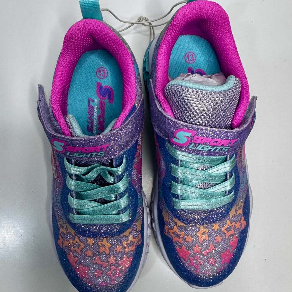 Skechers Girls S Sport Mae Star Print Light Up Sneakers Pink Lavender